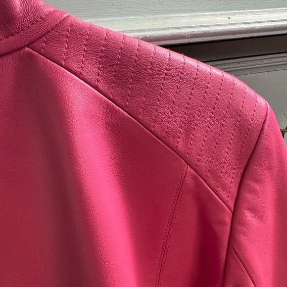 Valerie Stevens Vibrant Pink Leather Jacket - Picture 13 of 15
